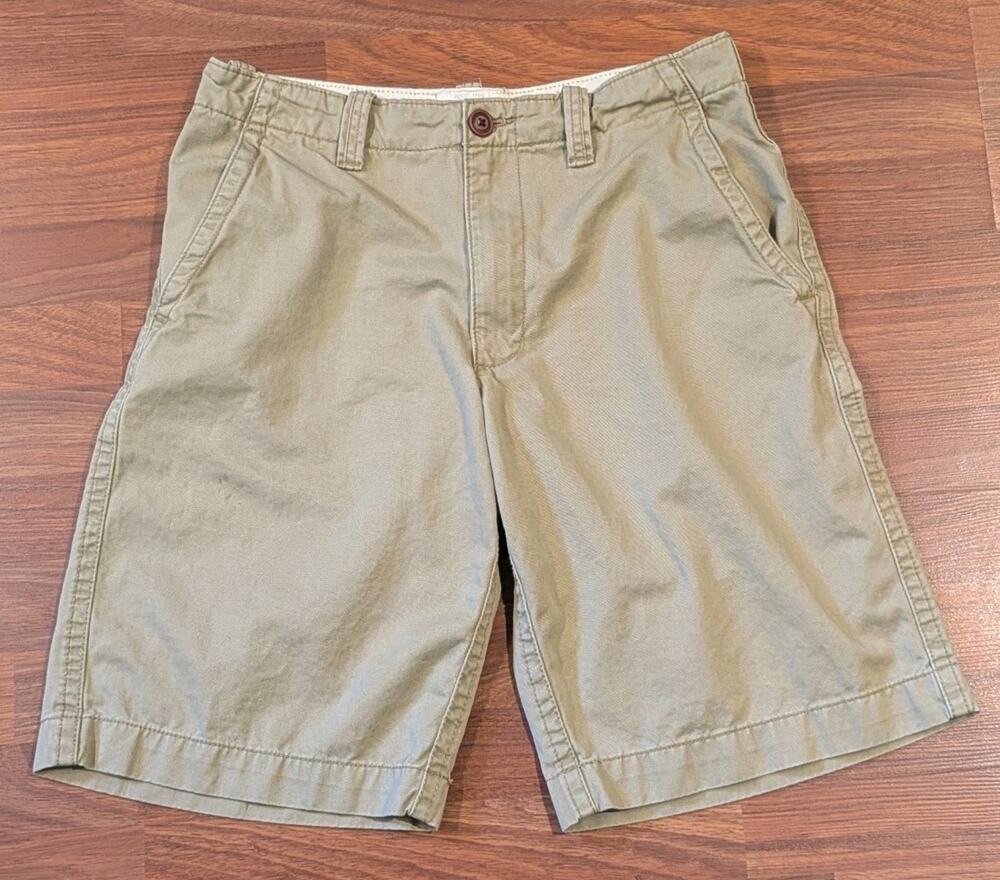 Vintage Y2K Aeropostale Mens 32 Khaki Chino Shorts Flat Front Cotton 2000s
